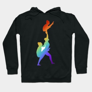 A women’s trio doing lunge column Hoodie